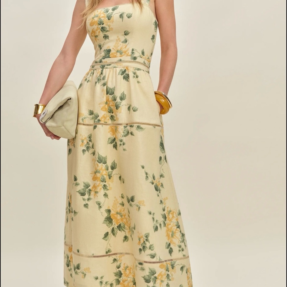 Reformation Yellow Floral Maxi Dress